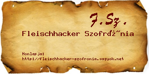 Fleischhacker Szofrónia névjegykártya